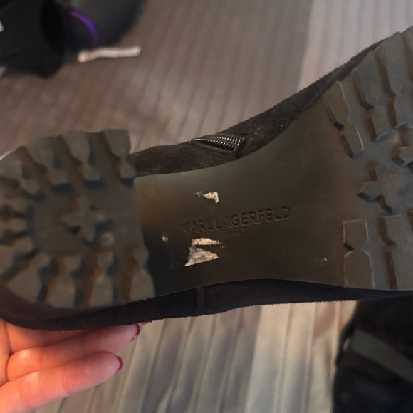 Karl Lagerfeld Black Suede Ankle Boots size 8 - Picture 8 of 16